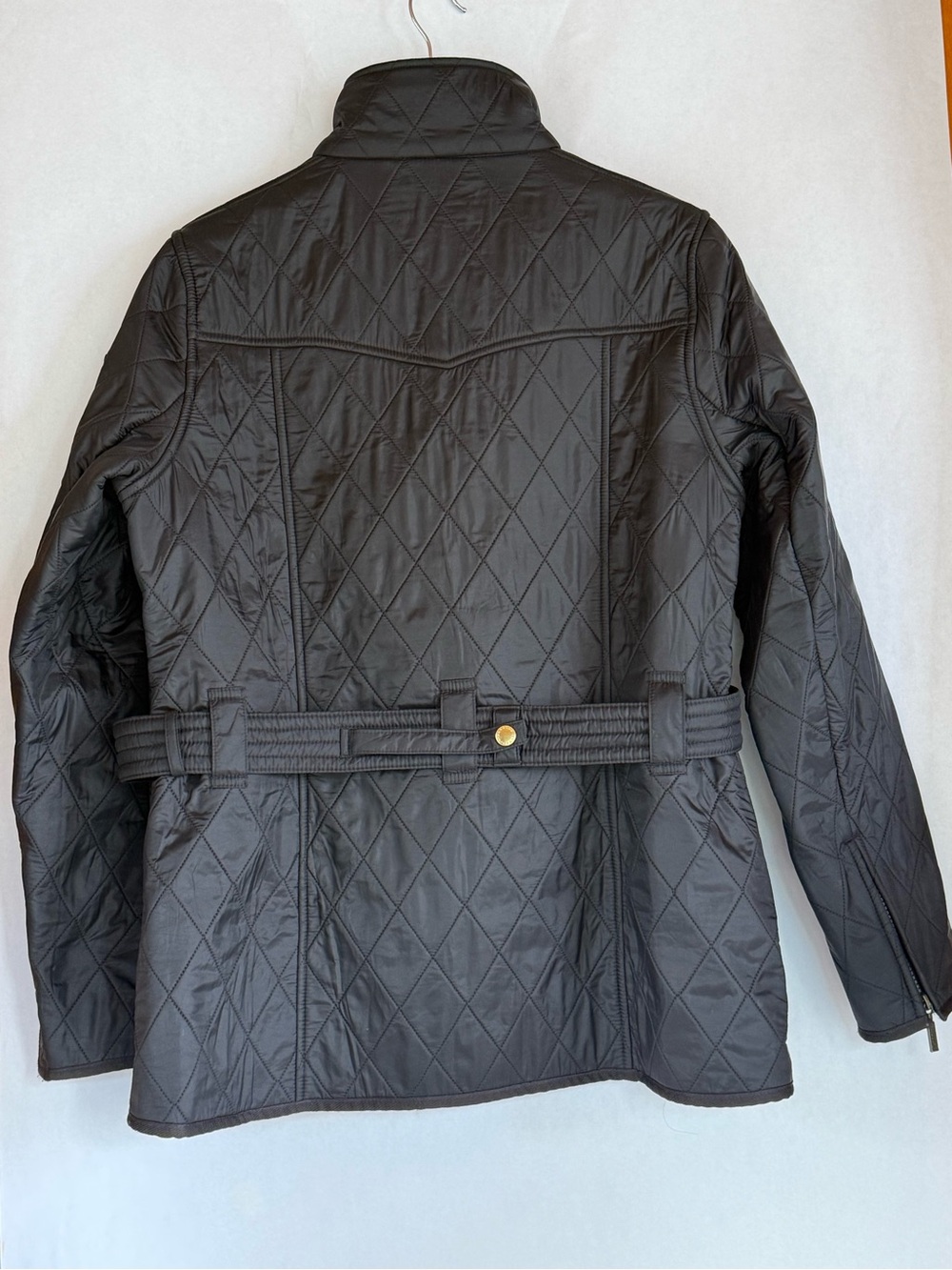 Women’s Barbour Black Quilted Belted Field Jacket - Picture 3 of 4